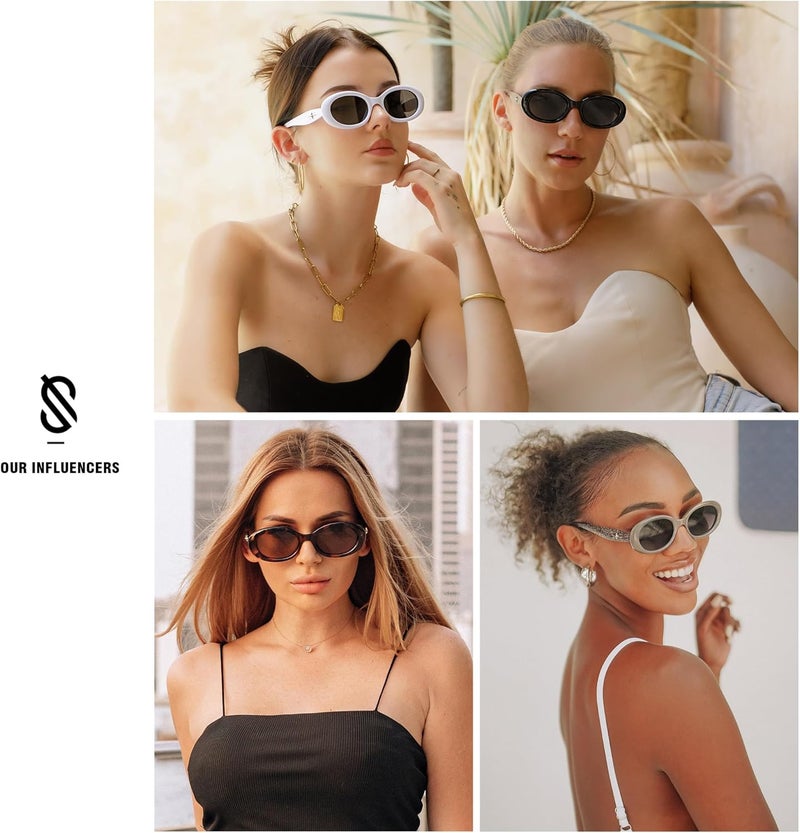 Sojos Small Retro Oval Polarized Sunglasses for Women Men 90s Vintage UV400 Protection Tiny Sun Glasses SJ2286 - Image 2